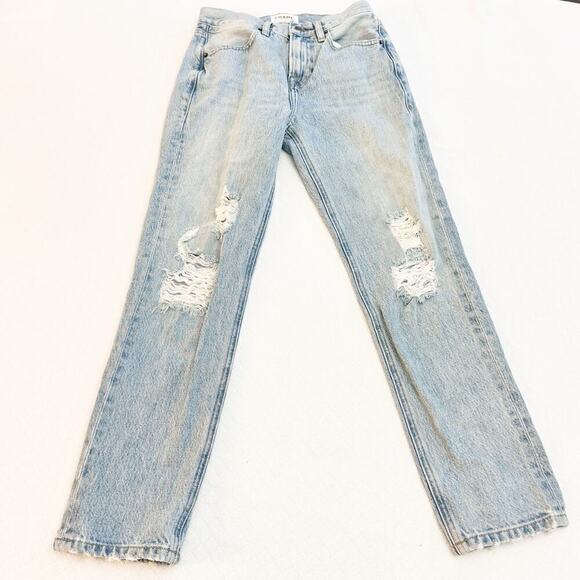 Frame Le Pegged Jean Light Wash Denim Ripped Size 23 - Picture 2 of 8